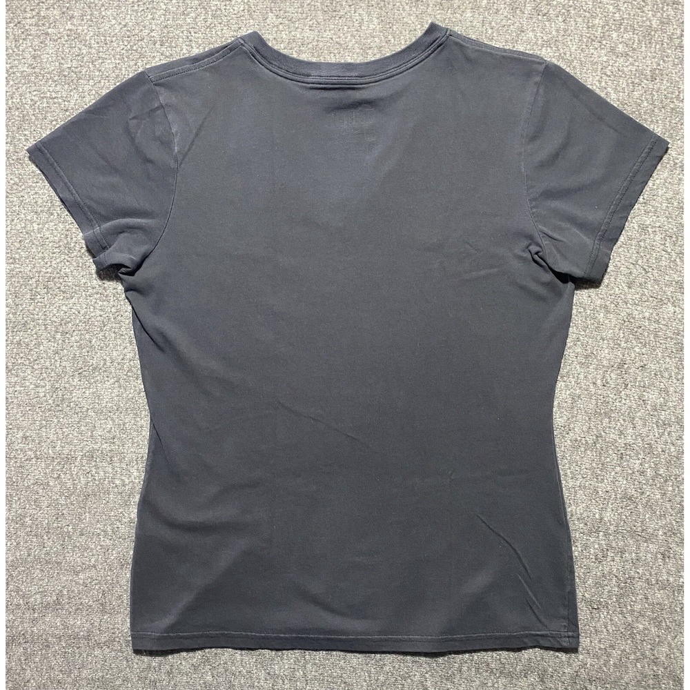 Nike Dri Fit Regular Fit Cut V Neck Short Sleeve Womens Black Shirt Size M